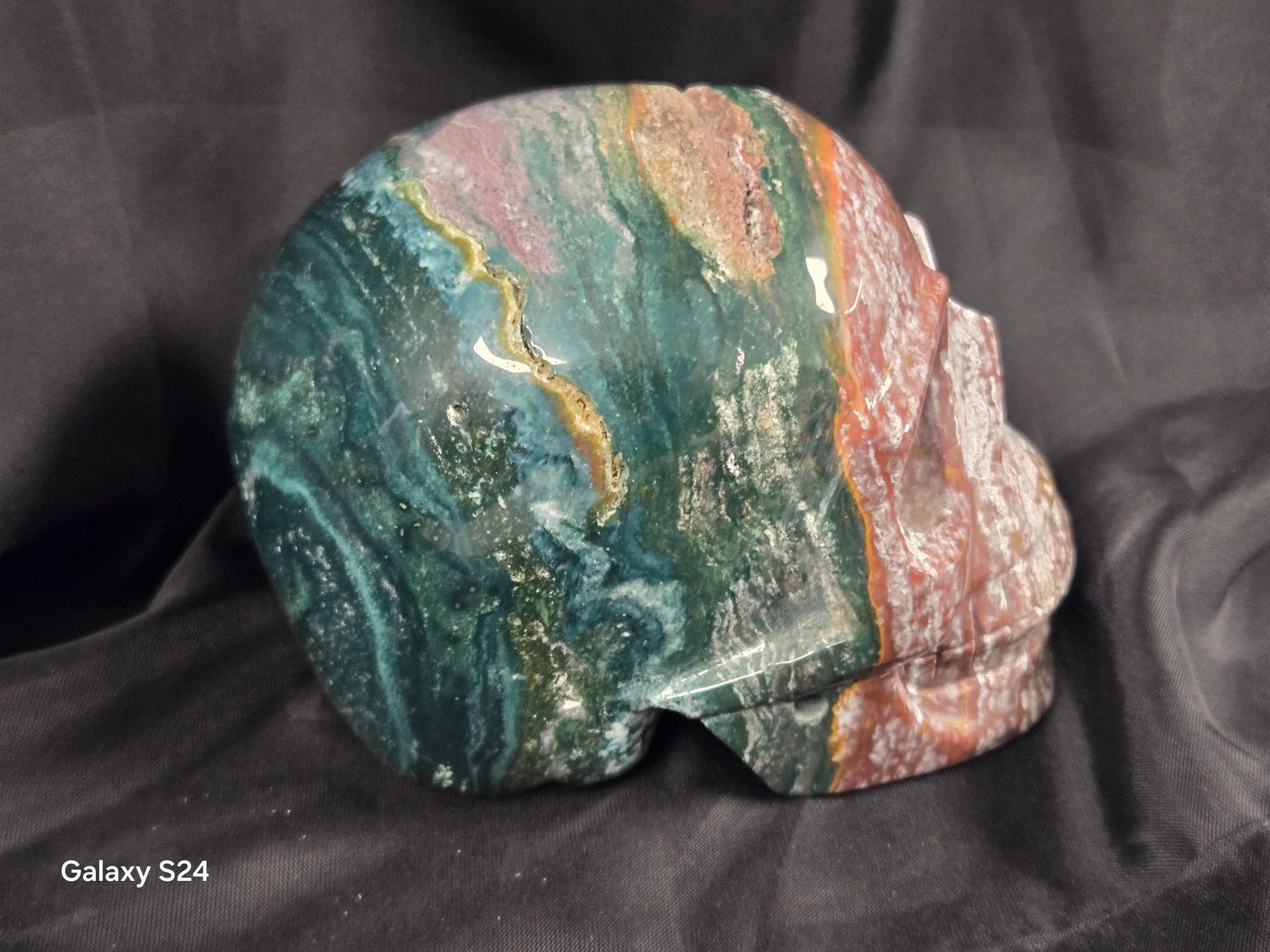 Moss Agate Skull