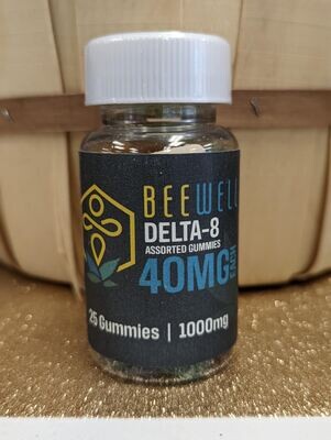 Bee Well CBD D40 Delta 8 Gummies Assorted Flavors 25ct 40mg Delta 8