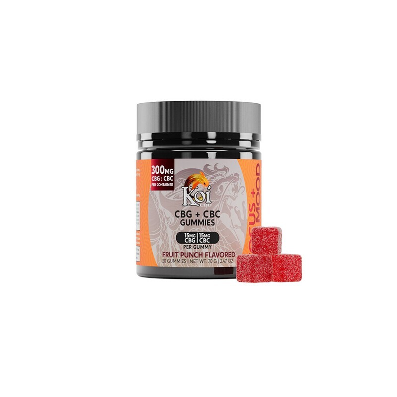 Koi Focus and Mood Gummies 20ct 300mg CBG:CBC