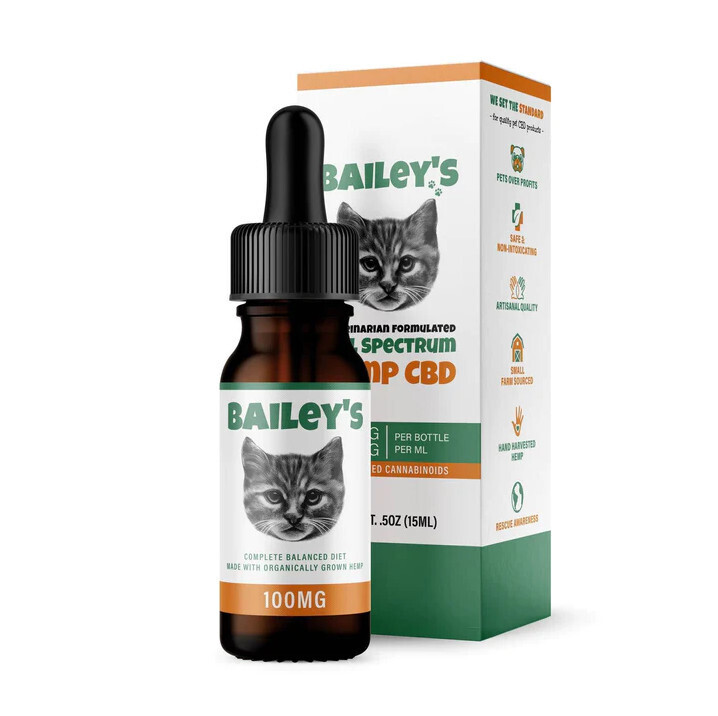 Bailey's CBD Oil for Cats 15ml 100mg