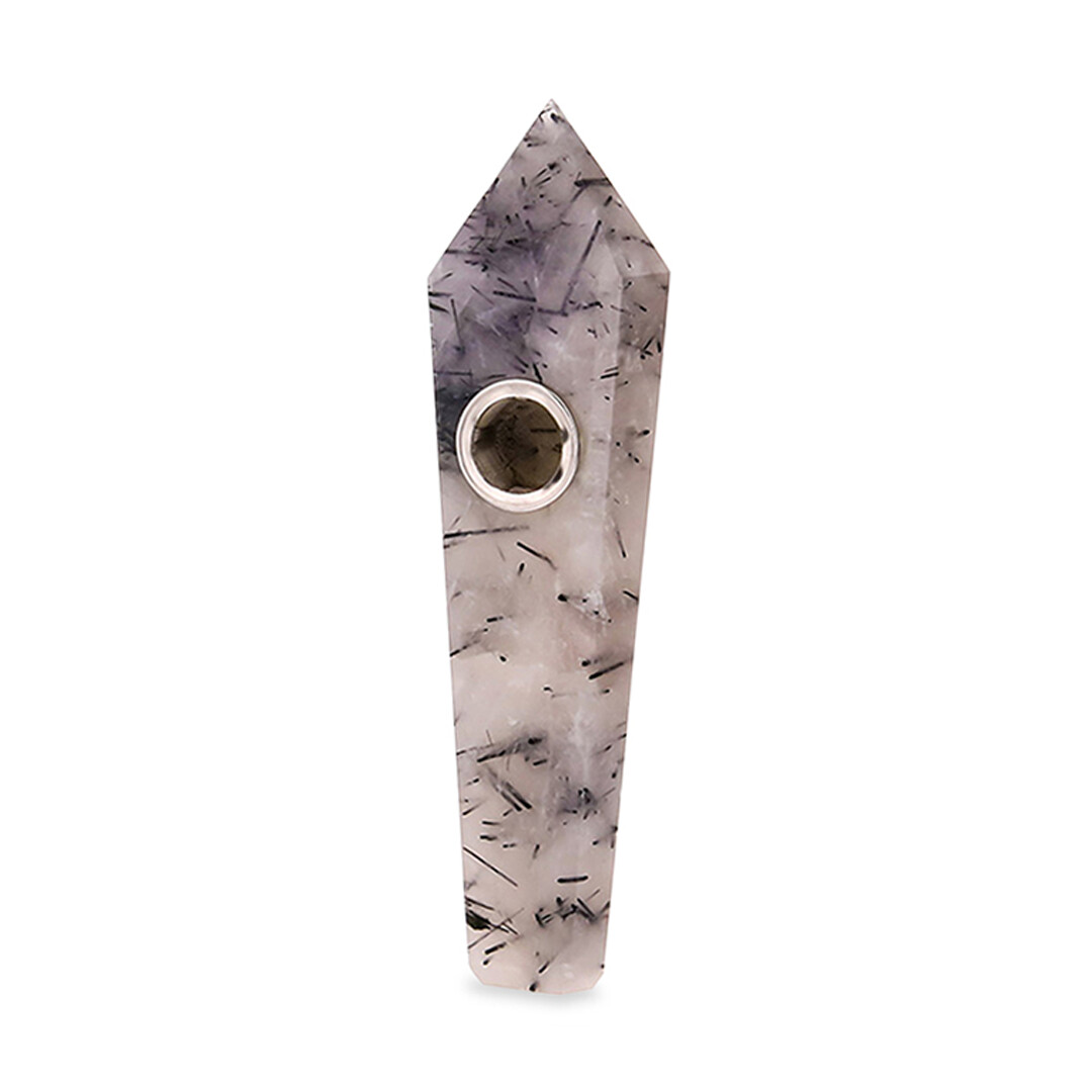 Astral Project Gemstone Pipe - Black Tourmaline