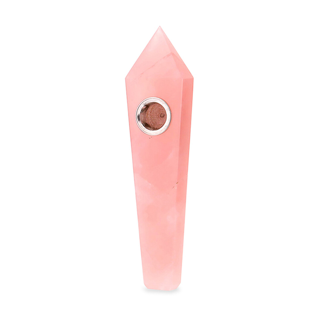 Astral Project Gemstone Pipe - Rose Quartz