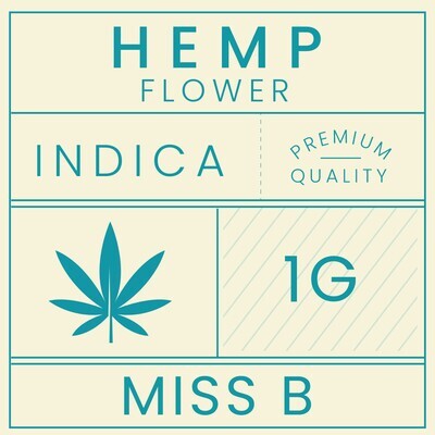 Bee Well CBD Hemp Flower Indica Miss B 1g