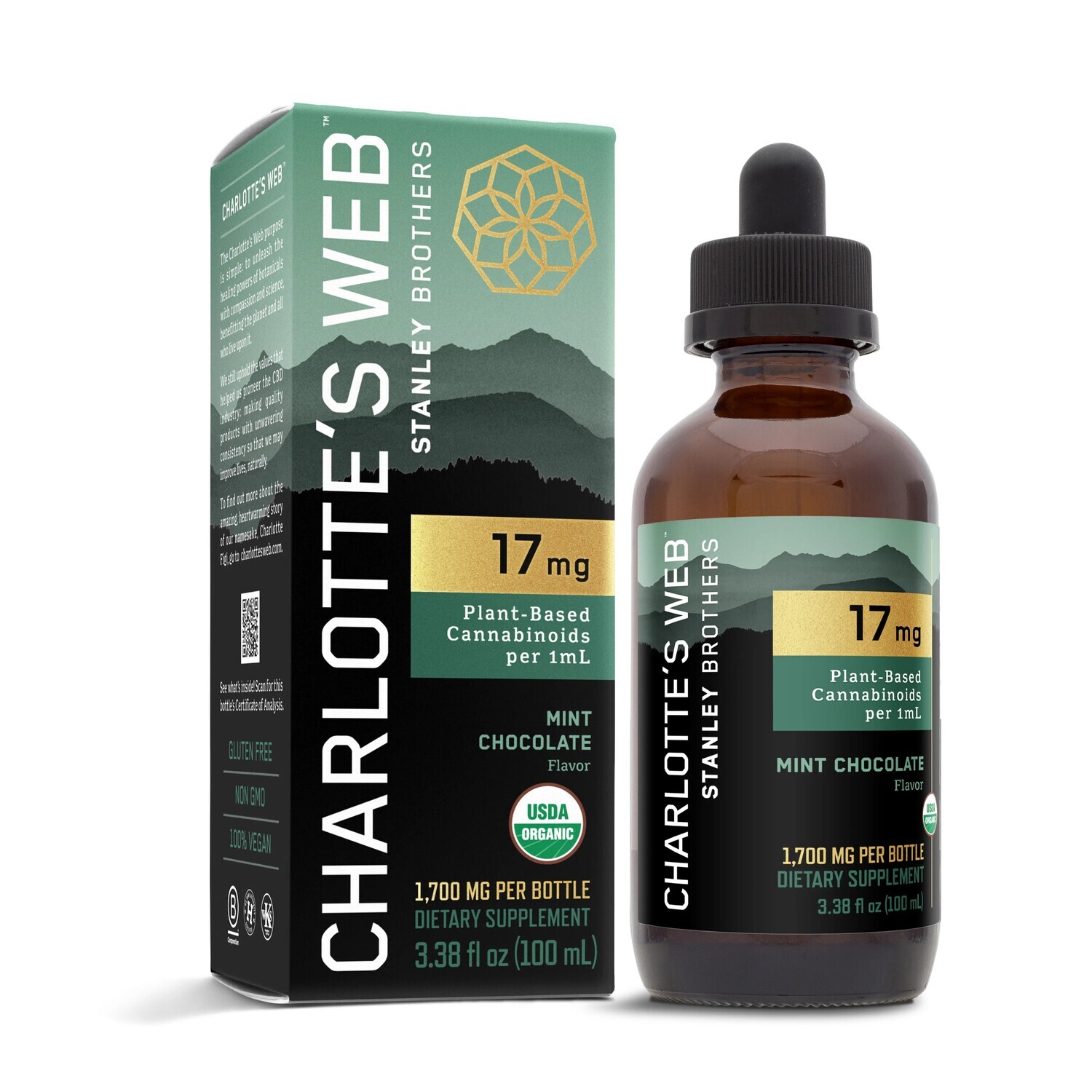 Charlotte&#39;s Web 17mg Mint Choc 100ml approx 1700mg