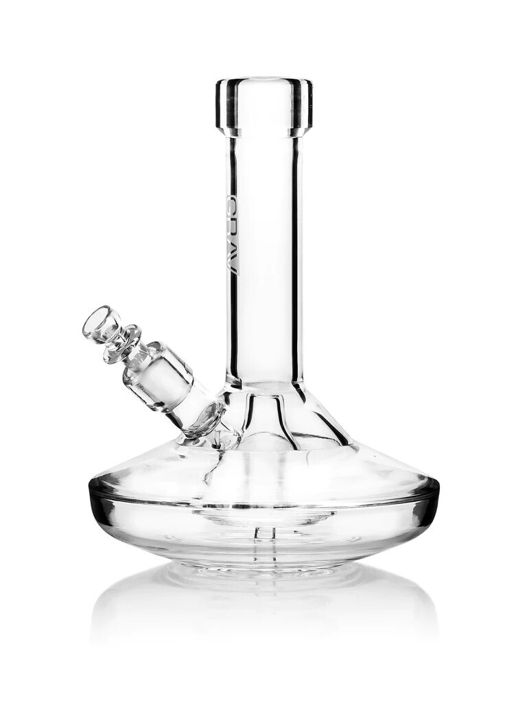 GRAV Small Wide Base Water Pipe, Clear 8&quot;, 14mm