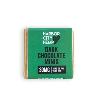 Harbor City Hemp Delta 9 Dark Chocolate Mini 15mg D9 15mg CBD