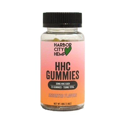 Harbor City Hemp Gummies 30mg HHC 25 Pieces Assorted Flavors