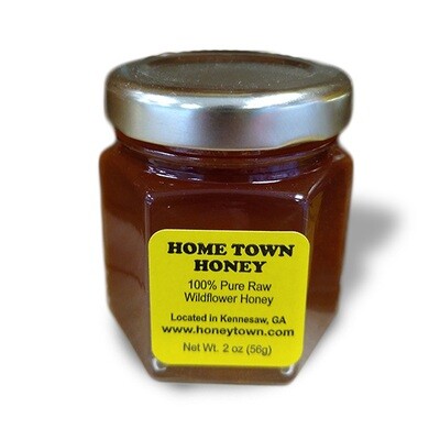 Home Town Honey Glass Hex Honey Jar 2oz