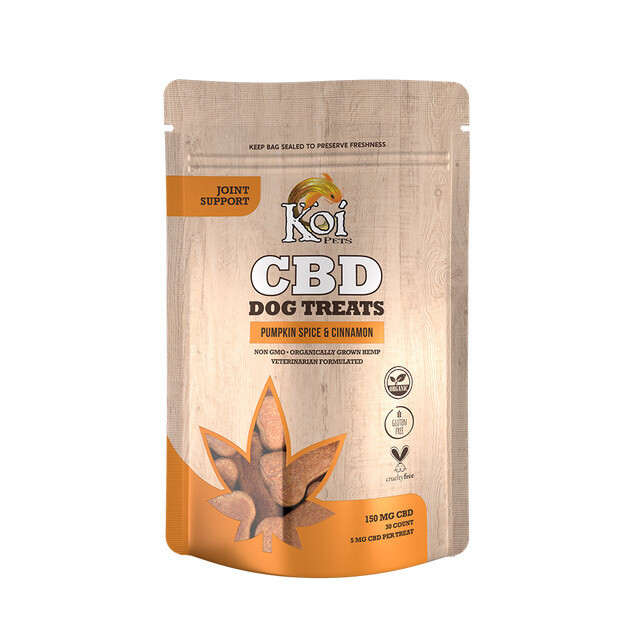 Koi CBD Dog Treats Joint Support Pumpkin Spice &amp; Cinnamon 30pcs 150mg