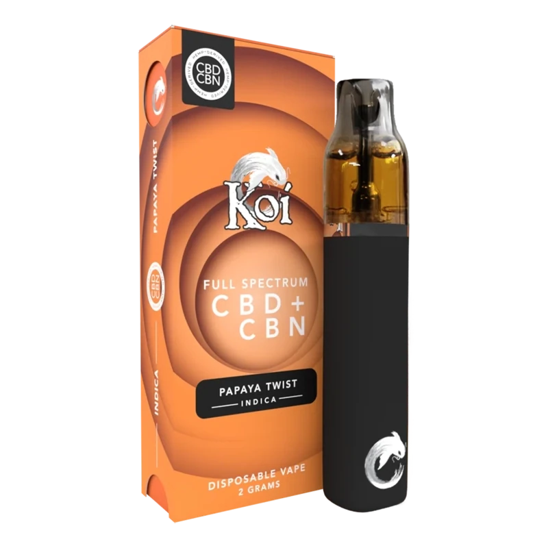 Koi CBD Vape Disposable Indica Papaya Twist CBD/CBN 2g