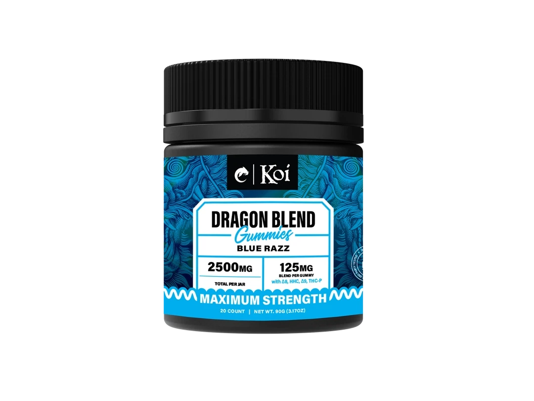 Koi Dragon Blend Gummies 20ct D8 D9 HHC THCP 2500mg