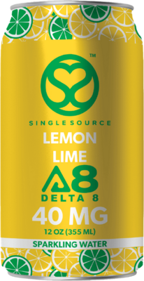 Single Source Delta 8 Sparkling Water 12oz 40mg Lemon Lime (Single)