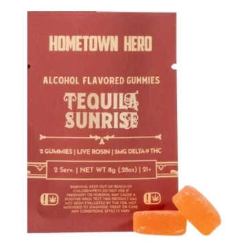 Hometown Hero Alcohol Flavored Gummies 5mg Delta 9 Live Rosin 2ct