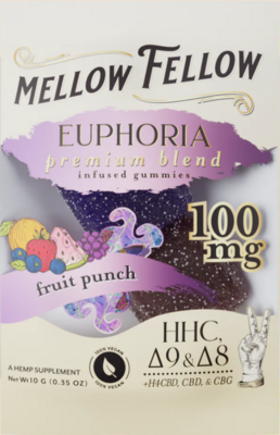 Mellow Fellow Blend Gummies 100mg 2ct Fruit Punch