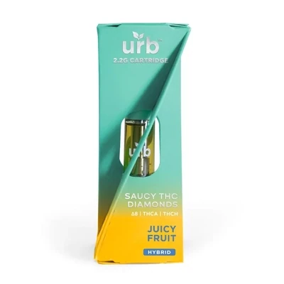 Urb Saucy THC Diamonds Cartridge 2.2 ML, Flavor: Juicy Fruit (Hybrid)