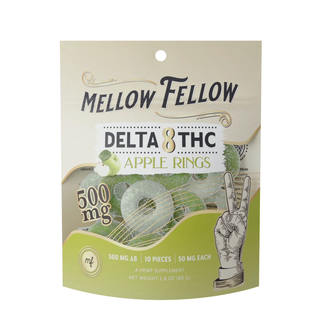 Mellow Fellow Classic Delta 8 Gummy Rings 500mg 10ct, Flavor: Apple