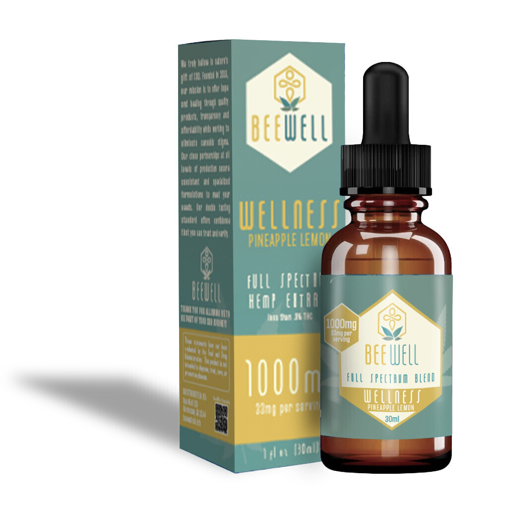 Bee Well CBD Wellness Tincture Past Best Date 1000mg