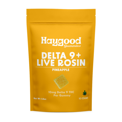 Haygood Farms Delta 9 Live Rosin Gummy 10ct, Flavor: Pineapple