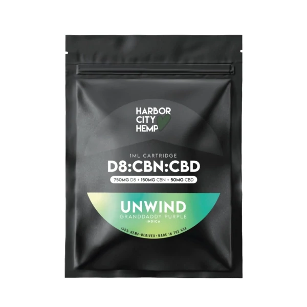 Harbor City Hemp Cartridge Unwind Delta 8 CBN CBD 1g