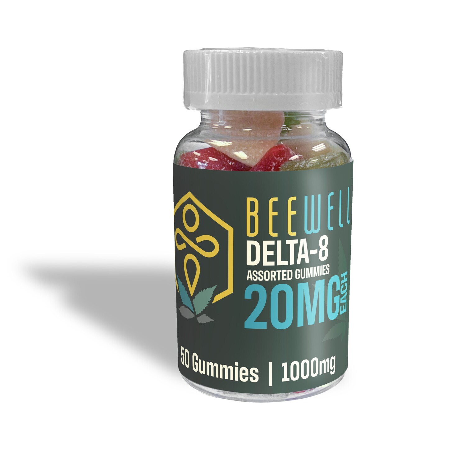 Bee Well CBD D20 Delta 8 Gummies 1000mg 50ct CBD Oil for Pain, CBD