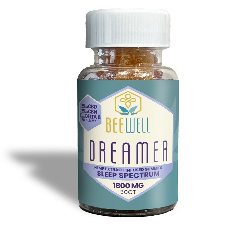 Bee Well CBD Dreamer Gummies (CBD, CBN, D8) 30ct 1800mg