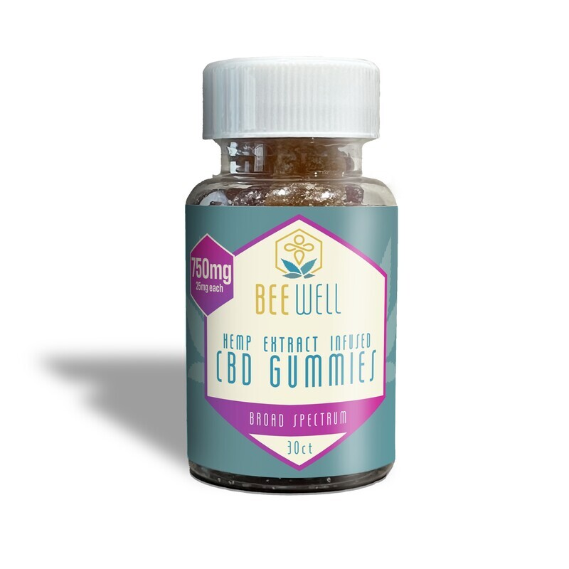 Bee Well CBD Broad Spectrum Gummies 30ct 750mg