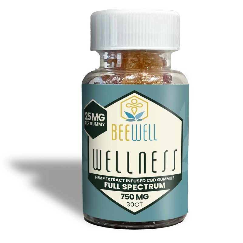 Bee Well CBD Wellness Full Spectrum Gummies 30ct 750mg