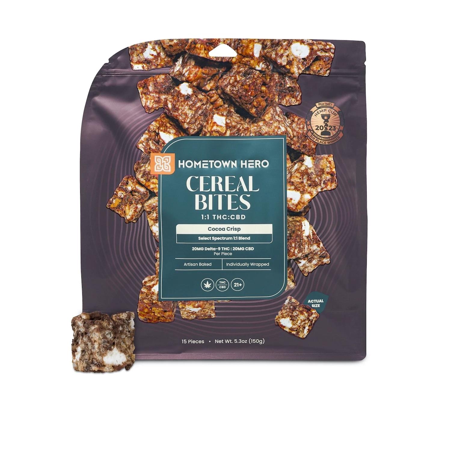 Hometown Hero 1:1 Cereal Bites 15ct, Flavor: Cocoa Crisp