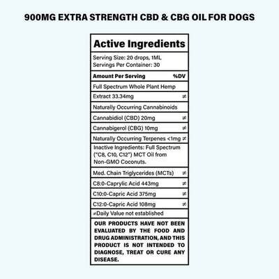 Bailey's Dog Tincture 2:1 CBD:CBG 30ml 900mg