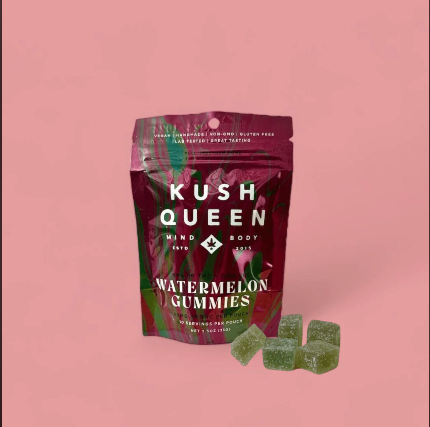 Kush Queen Gummy 10ct 80mg D9 120mg CBD Strawberry