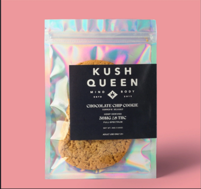 Kush Queen Lets Get Baked Chocolate Chip Cookie 1ct 50mg D8