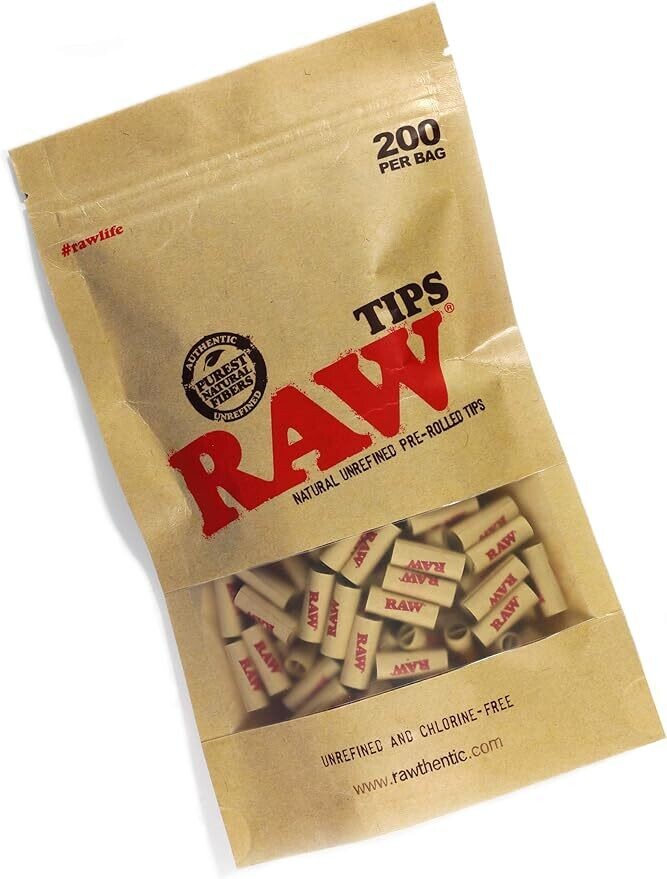 Raw Pre-Rolled Tips Bag 200ct