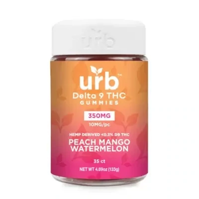 Urb Delta 9 (Gummy Getaway Jamaica) 350mg 35ct, Flavor: Peach Mango Watermelon