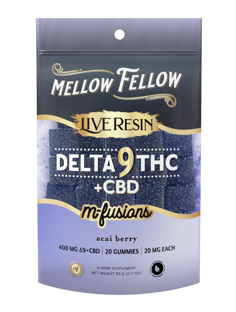 Mellow Fellow - Live Resin - M-Fusion - 400mg - Delta 9 Gummies, Flavor: Acai