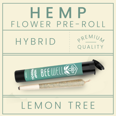 Bee Well CBD Hemp Pre-Roll Hybrid 1g Lemon Tree
