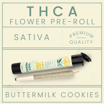 Bee Well CBD THCa Pre-Roll Buttermilk Cookies (Indica Hybrid)