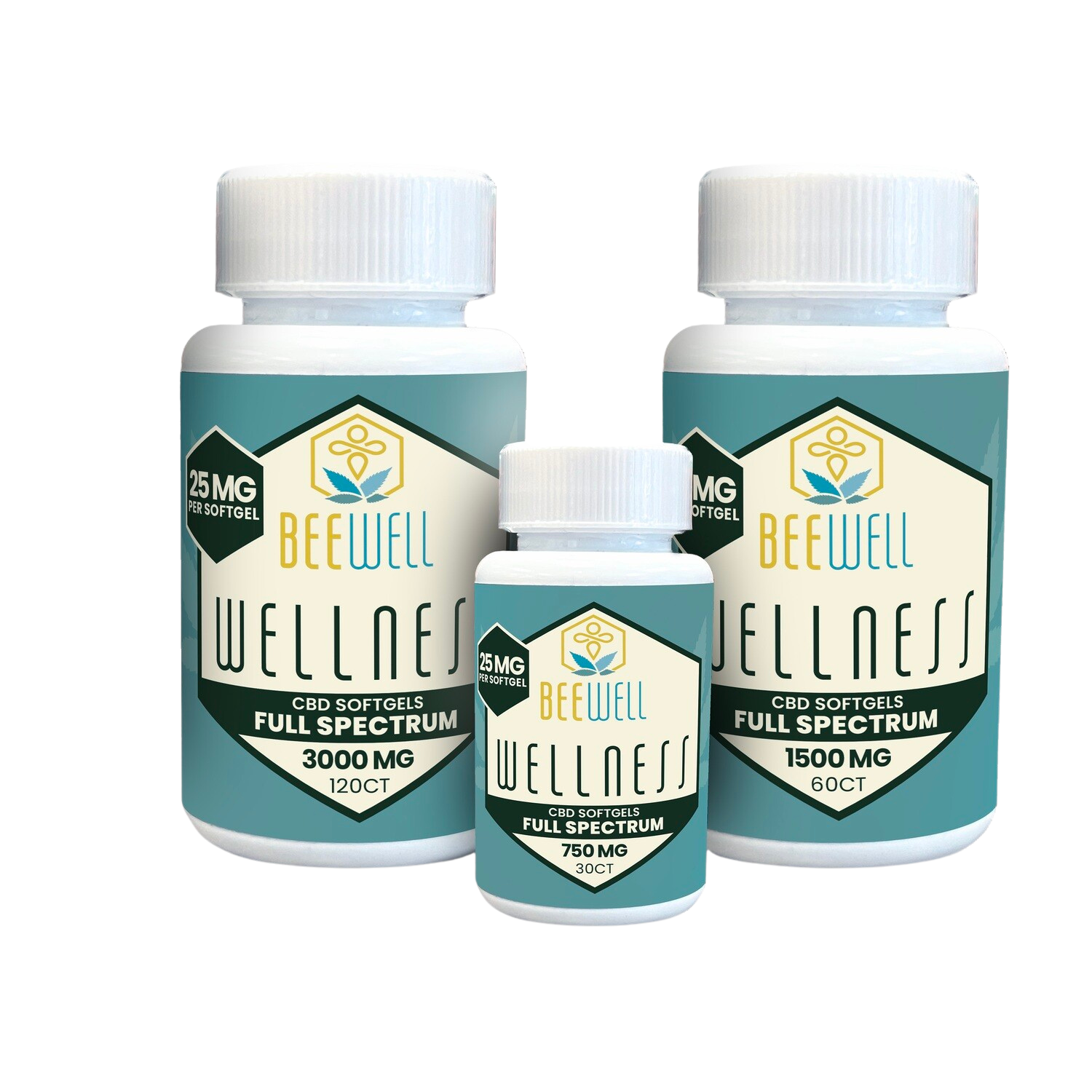 Bee Well CBD Wellness Full Spectrum Softgels, Size: 30ct 750mg