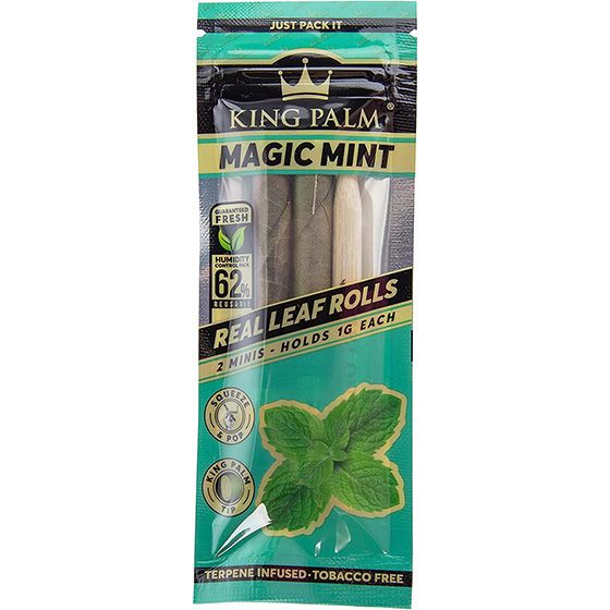King Palm Mini Leaf Rolls w Flavor Tips 1g 2ct, Flavor: Magic Mint