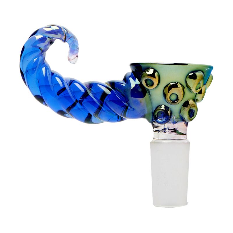 Cheech Bowl 14mm 2&quot;, Color: Blue Fumed With Handles - Blue