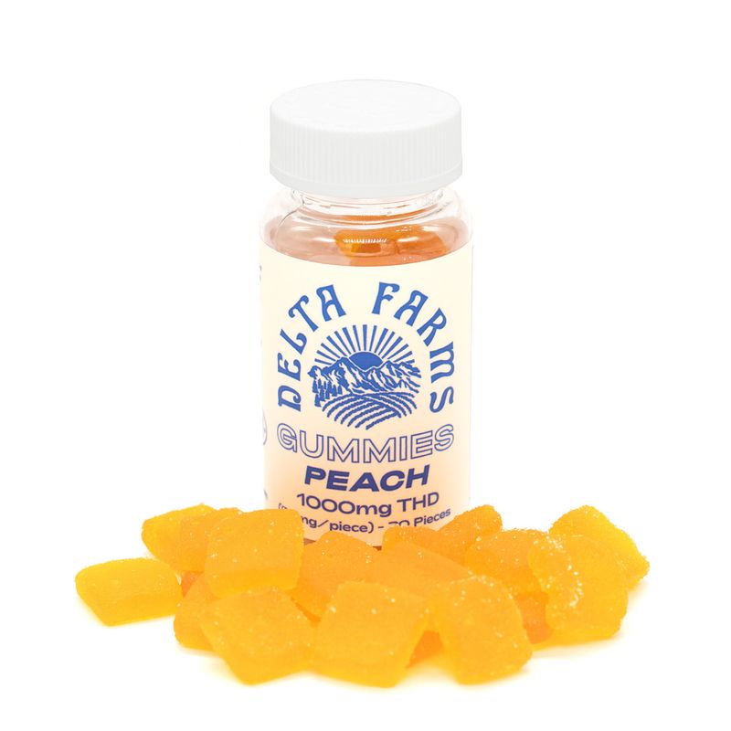 Delta Farms THD Gummies 20ct 1000mg, Flavor: Peach