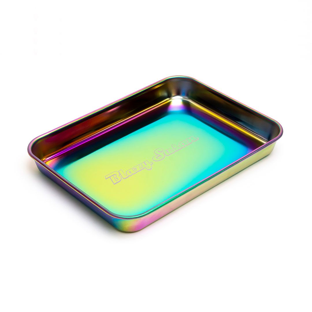 Blazy Susan Stainless Steel Rolling Tray, Color: Rainbow