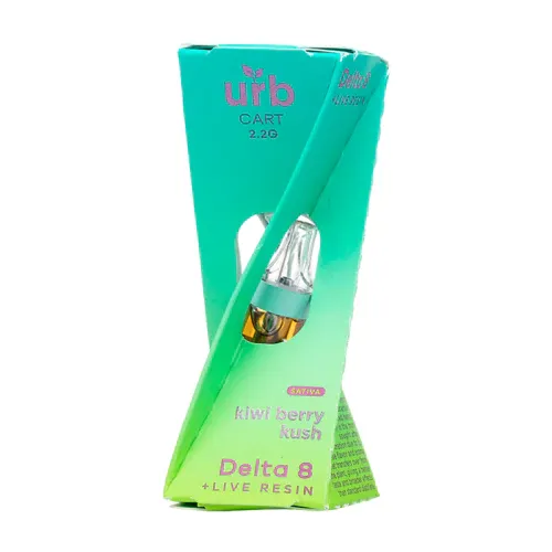 Urb Delta 8 Live Resin Cartridge 2.2G, Material: Kiwi Berry Kush (Sativa)