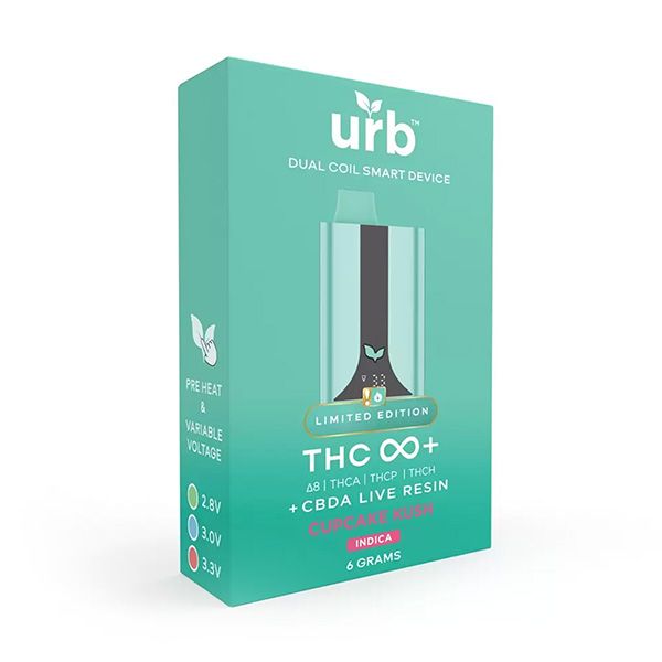 URB THC Infinity+ Disposable 6ML, Strain: Cupcake Kush (Indica)
