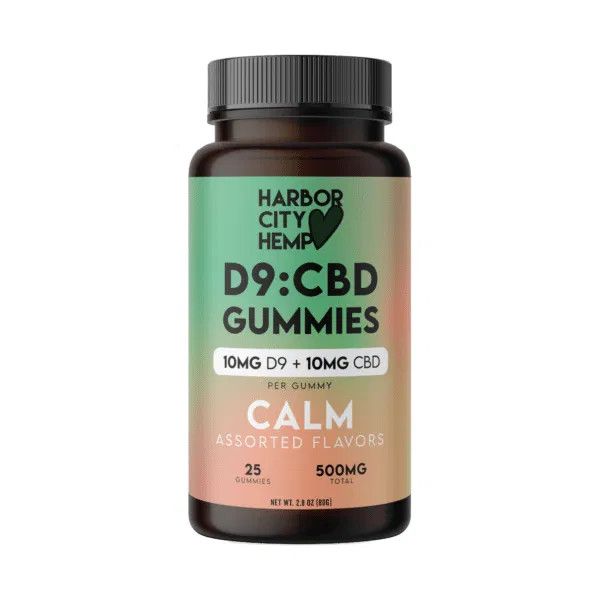 Harbor City Hemp Gummies (Calm) 20mg each 10mg D9 + 10mg CBD 25 Pieces Assorted Flavors