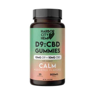 Harbor City Hemp Gummies (Calm) 20mg each 10mg D9 + 10mg CBD 25 Pieces Assorted Flavors