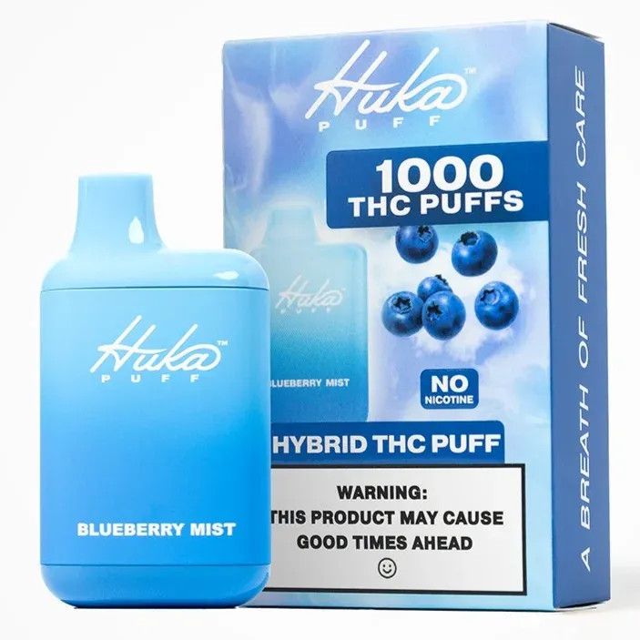 Huka Puff 1000 Puff THCP HHC Disposable, Flavor: Blueberry Mist