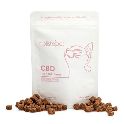 HolistaPet CBD Cat Treats Calming Hard Chews 75ct Bag 150mg