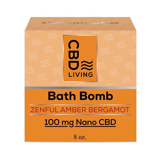 CBD Living Bath Bomb 100mg, Scent: Amber Bergamot