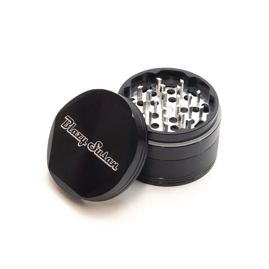 Blazy Susan 4-Piece Aluminum Grinder 2.5&quot;, Color: Black