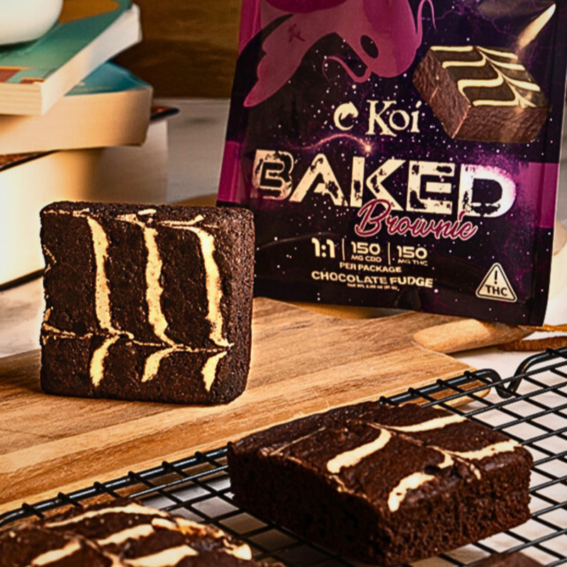 Koi Baked Brownie 2.86 oz 150 mg D9 150 mg CBD Chocolate Fudge